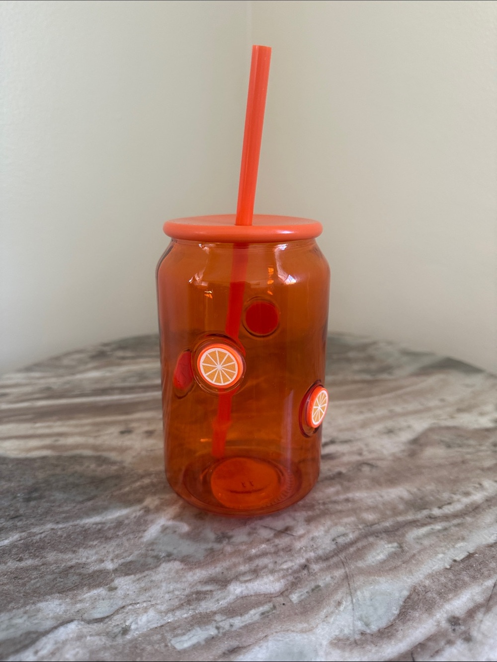 Viral Tik Tok Orange Citrus Acrylic Tumbler with Straw
